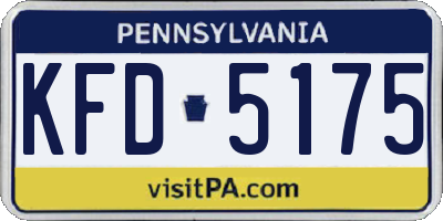 PA license plate KFD5175