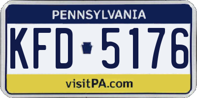 PA license plate KFD5176