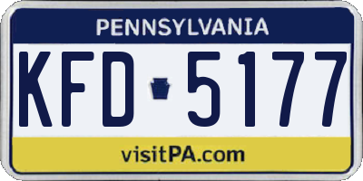 PA license plate KFD5177