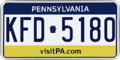 PA license plate KFD5180
