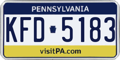 PA license plate KFD5183