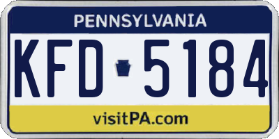 PA license plate KFD5184