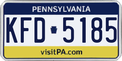 PA license plate KFD5185