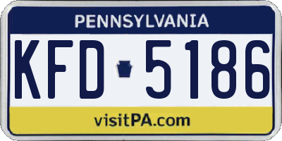PA license plate KFD5186