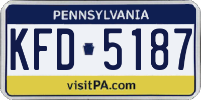 PA license plate KFD5187