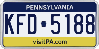 PA license plate KFD5188