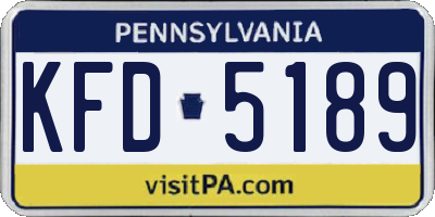 PA license plate KFD5189