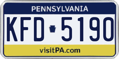 PA license plate KFD5190