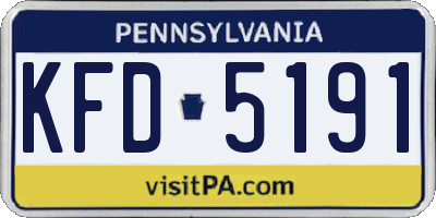 PA license plate KFD5191