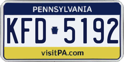 PA license plate KFD5192