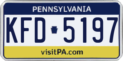 PA license plate KFD5197
