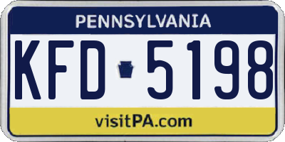 PA license plate KFD5198