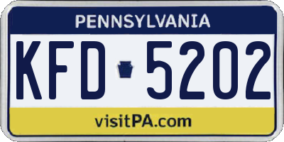 PA license plate KFD5202