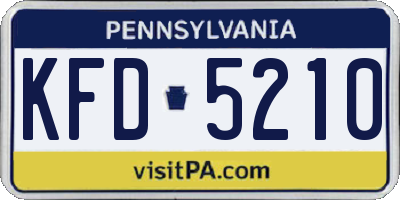 PA license plate KFD5210
