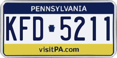 PA license plate KFD5211