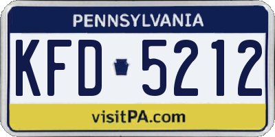 PA license plate KFD5212