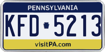 PA license plate KFD5213