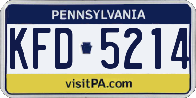 PA license plate KFD5214