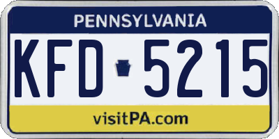 PA license plate KFD5215