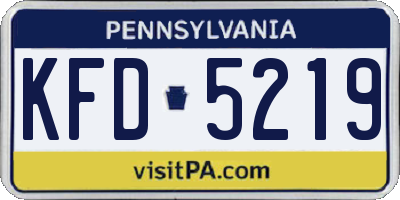 PA license plate KFD5219