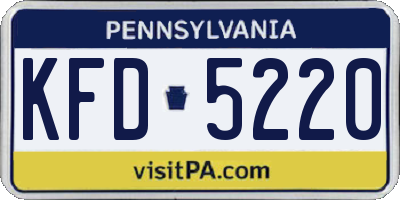 PA license plate KFD5220