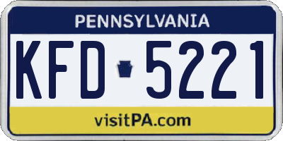 PA license plate KFD5221