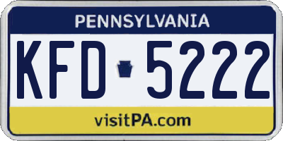 PA license plate KFD5222