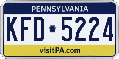 PA license plate KFD5224