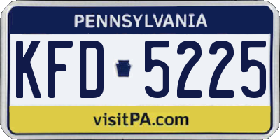 PA license plate KFD5225