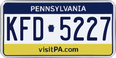 PA license plate KFD5227