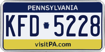 PA license plate KFD5228