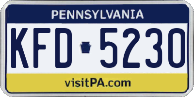 PA license plate KFD5230