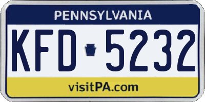 PA license plate KFD5232
