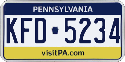 PA license plate KFD5234