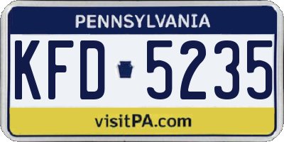 PA license plate KFD5235