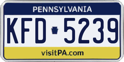 PA license plate KFD5239