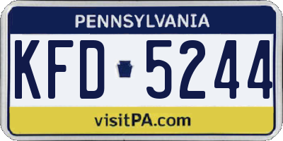 PA license plate KFD5244