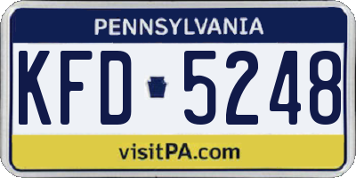 PA license plate KFD5248