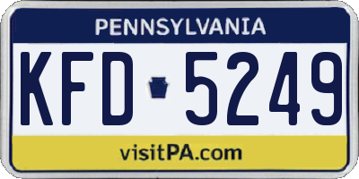 PA license plate KFD5249