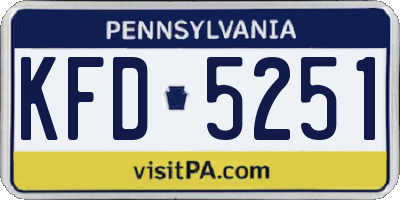 PA license plate KFD5251