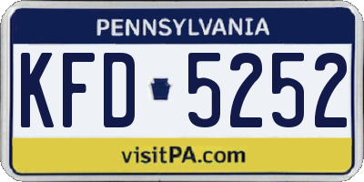 PA license plate KFD5252