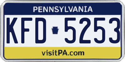 PA license plate KFD5253