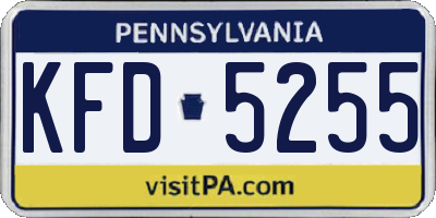PA license plate KFD5255