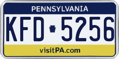 PA license plate KFD5256