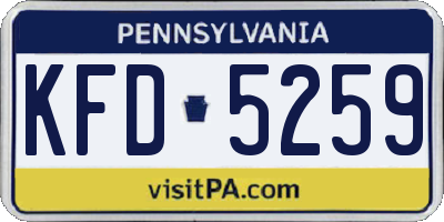 PA license plate KFD5259