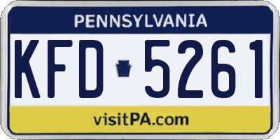 PA license plate KFD5261