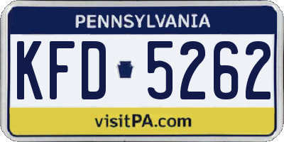 PA license plate KFD5262