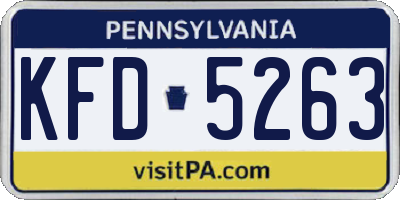 PA license plate KFD5263
