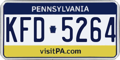 PA license plate KFD5264