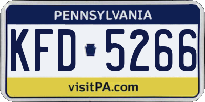 PA license plate KFD5266